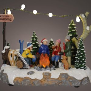 LED Winter Campfire Scenery