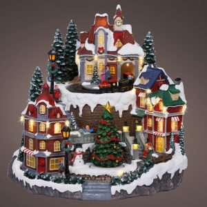 Traditional Christmas Village Scene