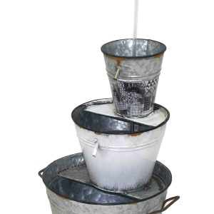 Metal Buckets and Tap Water Feature by Hamac