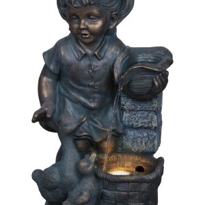 Solar Girl at Fountain Water Feature by Hamac