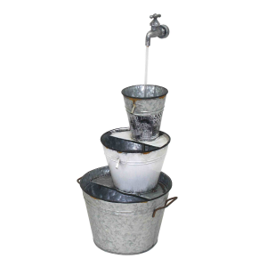 Metal Buckets and Tap Water Feature by Hamac