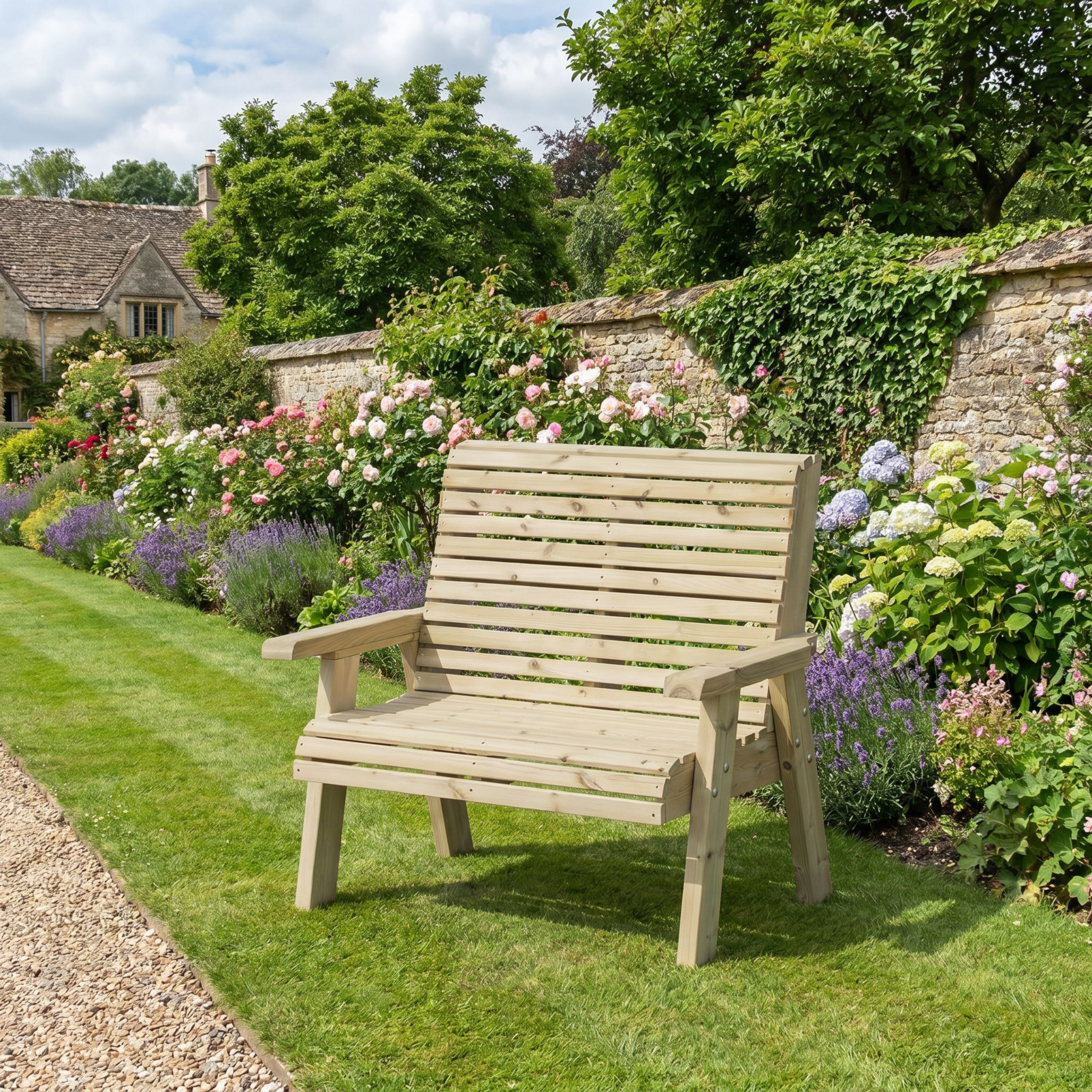 Ergonomic 2 Seater Bench by Churnet Valley